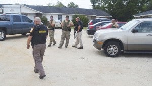 Deputies and officers wore bullet-proof vests and were armed during Tuesday's search.