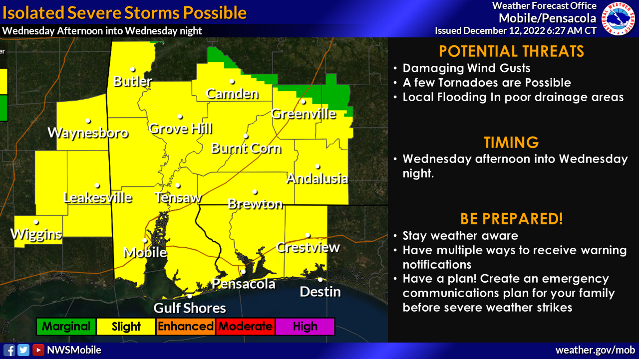 Severe storms to occur in area Wednesday - The Atmore Advance - Atmore Advance